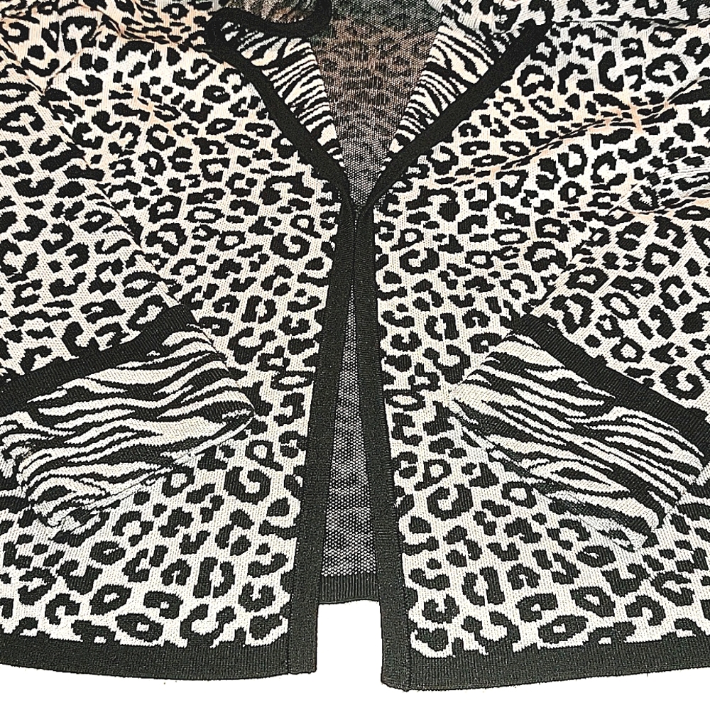 Chicos Leopard And Zebra Print Cardigan Sweater. - image 3